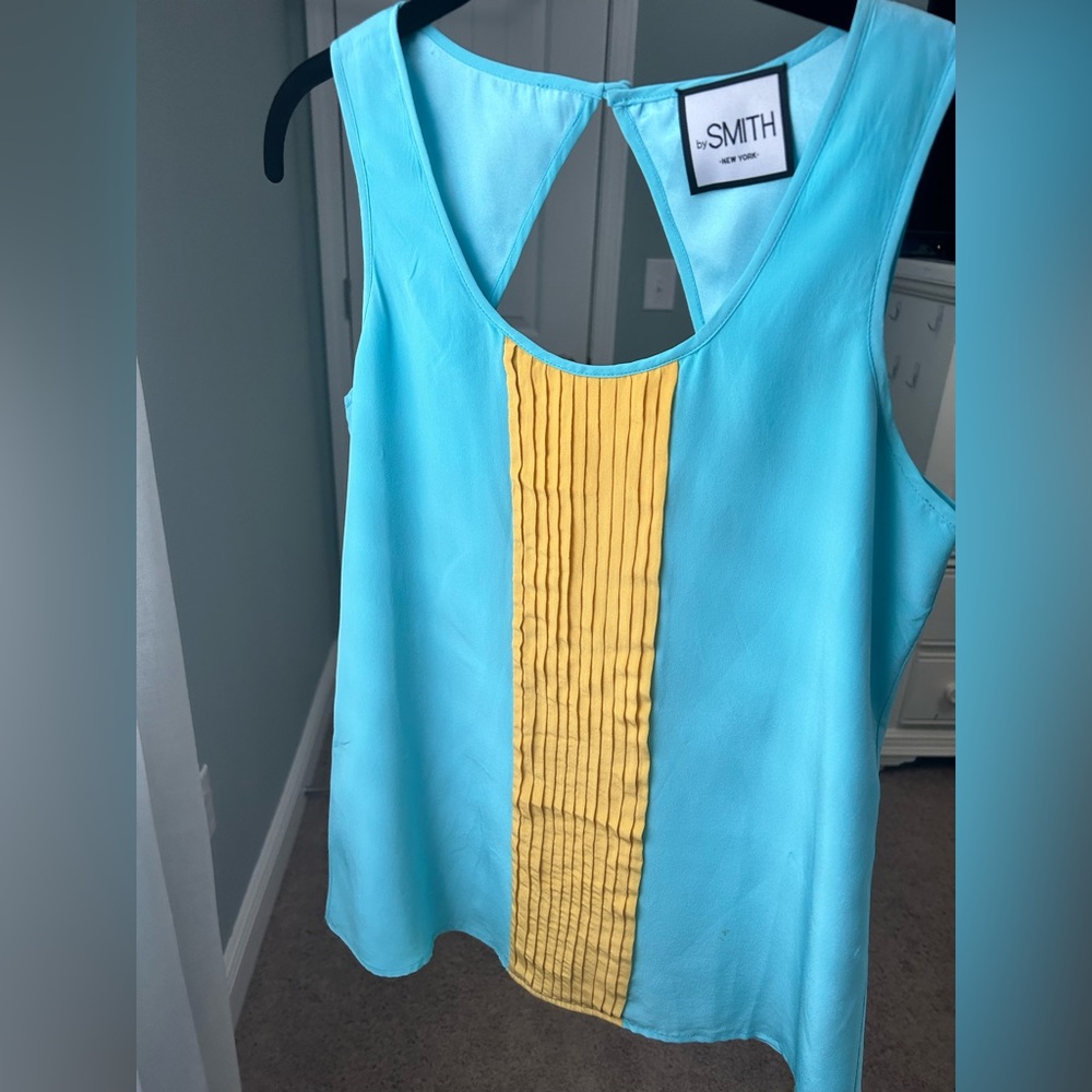 Teal and orange sleeveless top